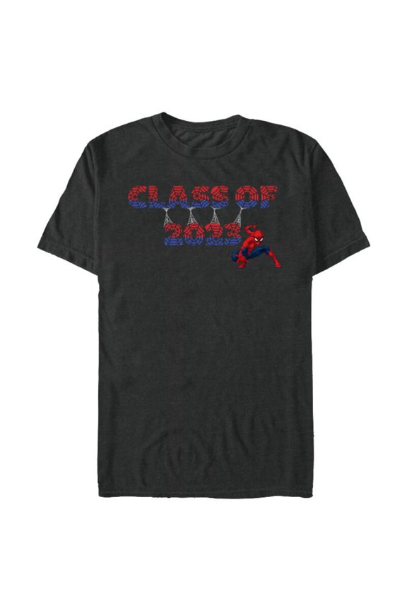 Spider-Man Class of 2023 Graduation Web Letters - Short Sleeve Blended T-Shirt for Adults - Customized-Dark Heather