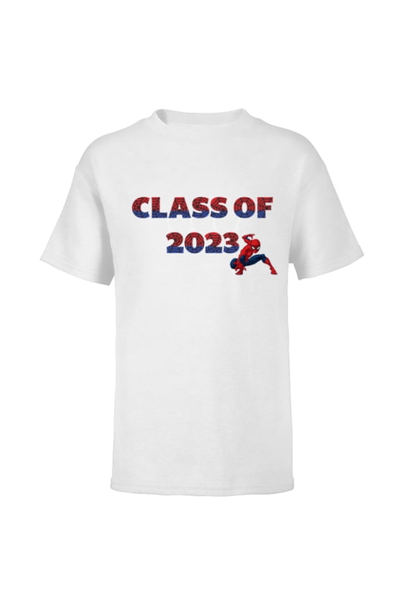 Spider-Man Class of 2023 Graduation Web Letters - Short Sleeve T-Shirt for Kids - Customized-White