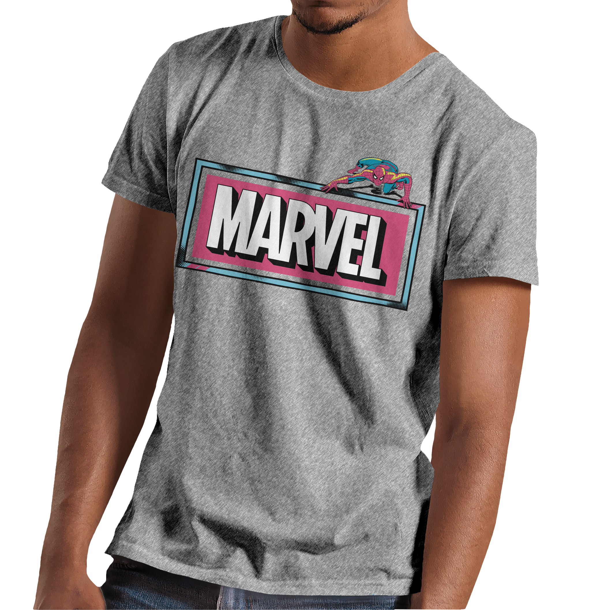 Maglietta Marvel Spider-Man Classic Retro Face - Unisex Adulto In Cotone Biologico 100%