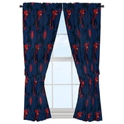 Marvel Spider-Man Classic Saving The Day 63" Curtain Set, 100% Microfiber, Blue