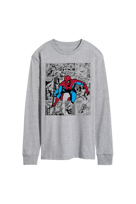 - Spider-Man Comic Jump - Men's Long Sleeve Graphic T-Shirt