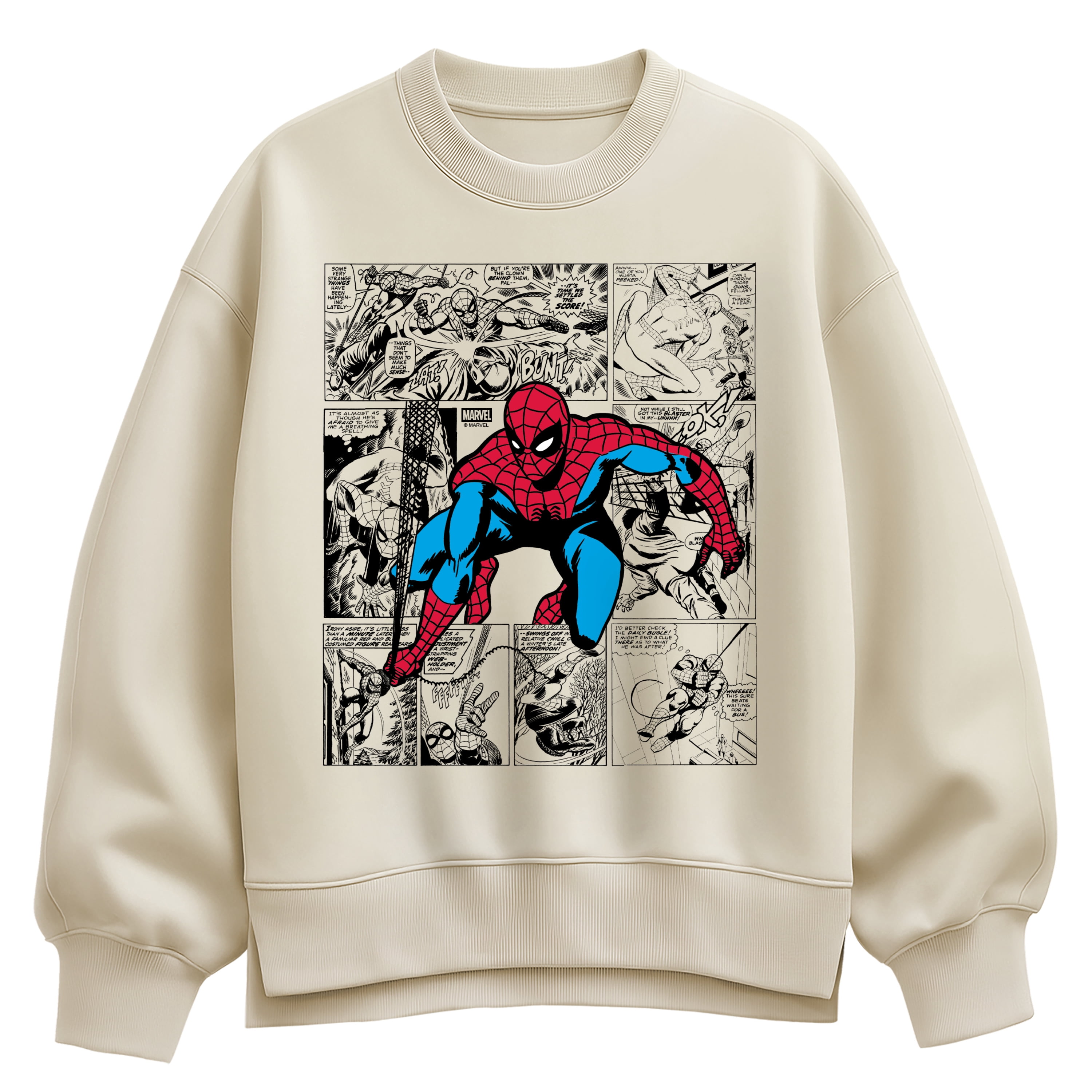 Marvel - Spider-Man Comic Jump - Women's Oversized Fleece Crew Sweatshirt