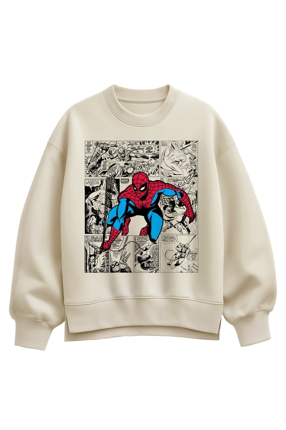 - Spider-Man Comic Jump - Women's Oversized Fleece Crew Sweatshirt