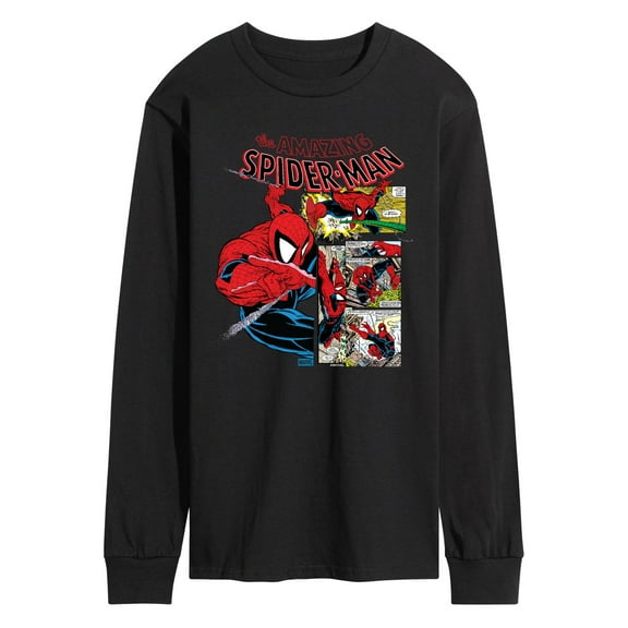 Marvel - Spider-Man Comic Panel Portrait - Men's Long Sleeve Graphic T-Shirt