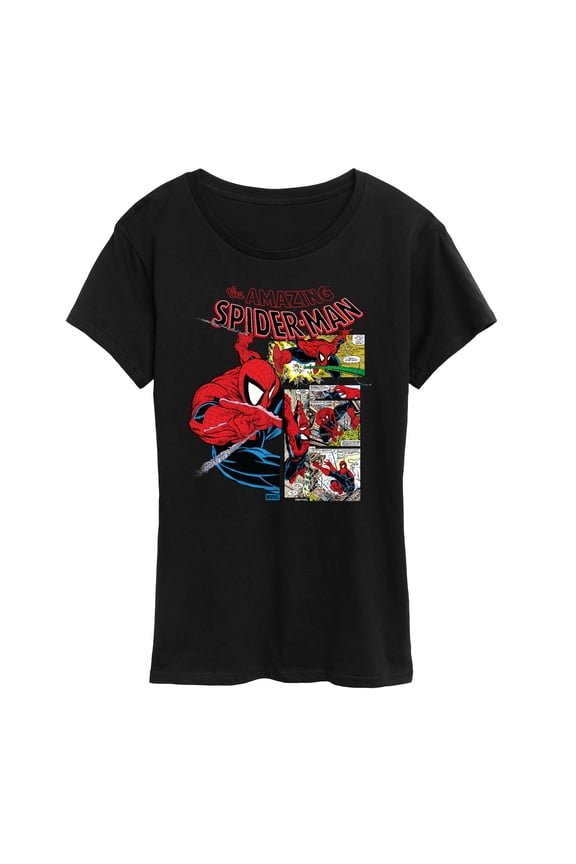 - Spider-Man Comic Panel Portrait - Women's Short Sleeve Graphic T-Shirt