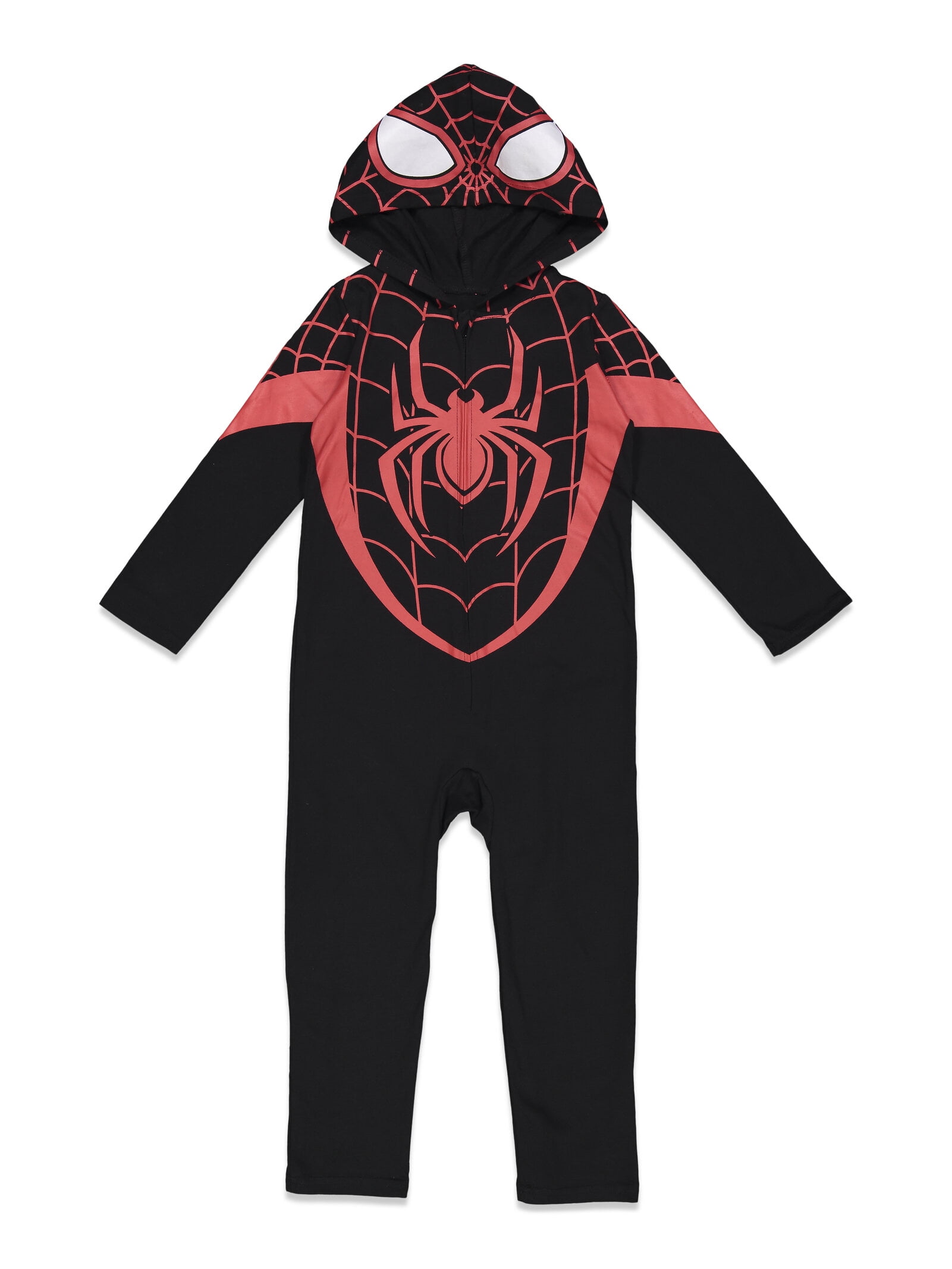 Marvel Spider-Man Cosplay Coverall with Hooded Design for Little Boys, Infant to Toddler Size 3T, 2-Pack