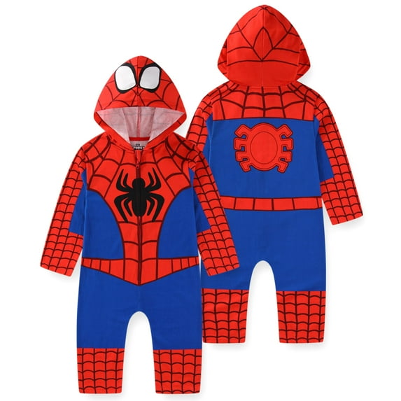 Marvel Spider-Man Cosplay Hooded Coverall (Boys), Sizes 2T-5T