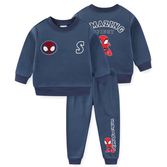 Marvel Spider-Man Crew Neck Sweatshirt and Pants Set (Boys), 2 Piece Set, Sizes 3T-7