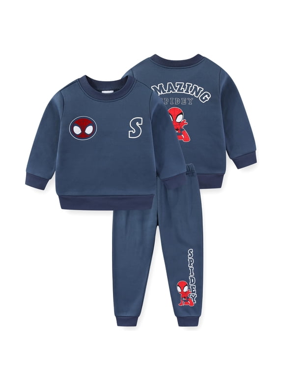 Spider-Man Crew Neck Sweatshirt and Pants Set (Boys), 2 Piece Set, Sizes 4-7
