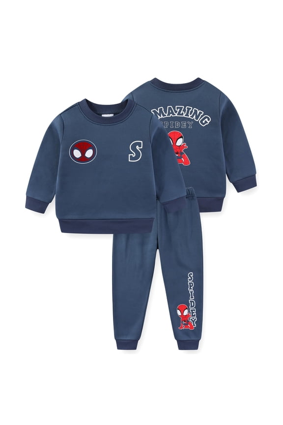 Spider-Man Crew Neck Sweatshirt and Pants Set (Boys), 2 Piece Set, Sizes 4-7