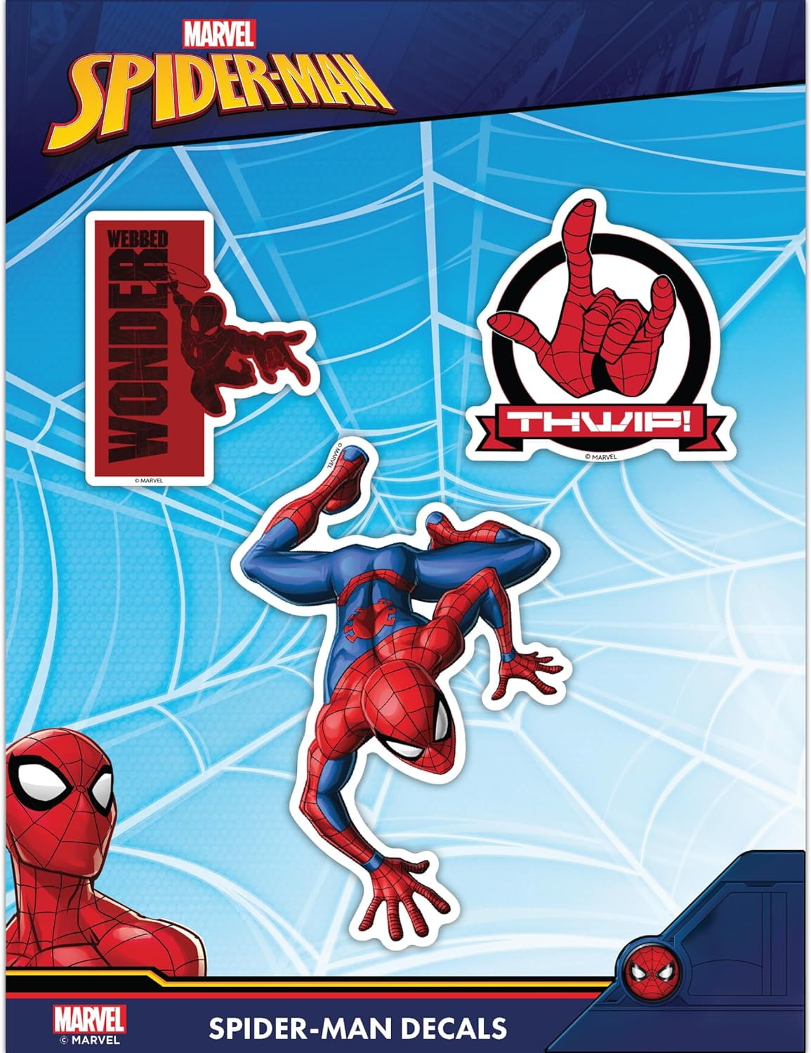 Marvel SpiderMan Decals Set of 3 Vinyl Stickers for Water Bottle