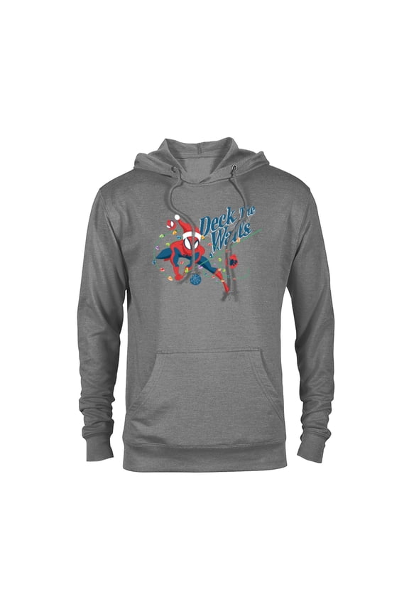 Spider-Man Deck The Walls Holiday - Pullover Hoodie for Adults- Customized-Graphite Heather