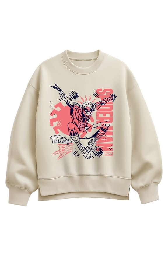 - Spider-Man Doodle - Women's Oversized Fleece Crew Sweatshirt