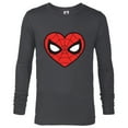 thumbnail image 1 of Marvel Spider-Man Eighties Heart Mask Logo - Long Sleeve T-Shirt for Men - Customized-Charcoal Heather, 1 of 5
