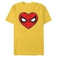 thumbnail image 1 of Marvel Spider-Man Eighties Heart Mask Logo - Short Sleeve Blended T-Shirt for Adults - Customized-Yellow, 1 of 5