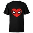 thumbnail image 1 of Marvel Spider-Man Eighties Heart Mask Logo - Short Sleeve T-Shirt for Kids - Customized-Black, 1 of 5