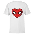 thumbnail image 1 of Marvel Spider-Man Eighties Heart Mask Logo - Short Sleeve T-Shirt for Kids - Customized-White, 1 of 5