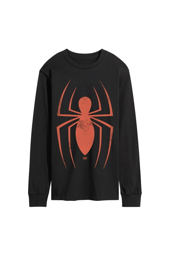 - Spider-Man Faded Logo - Men's Long Sleeve Graphic T-Shirt