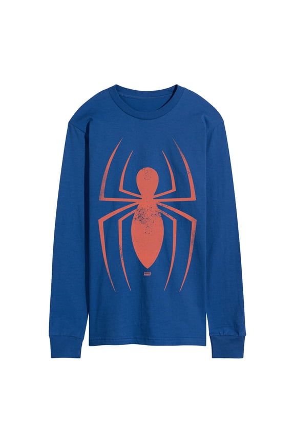 - Spider-Man Faded Logo - Men's Long Sleeve Graphic T-Shirt