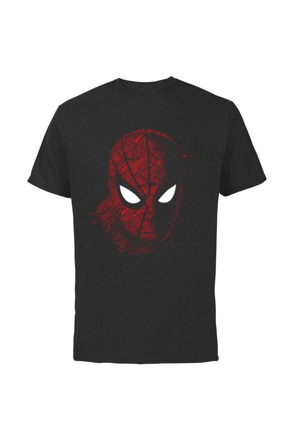 Spider-Man: Far From Home Close Up - Short Sleeve Cotton T-Shirt for Adults -Customized-Black