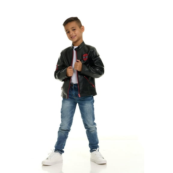 Marvel Spider-Man Faux Leather Moto Jacket Little Kid to Big Kid