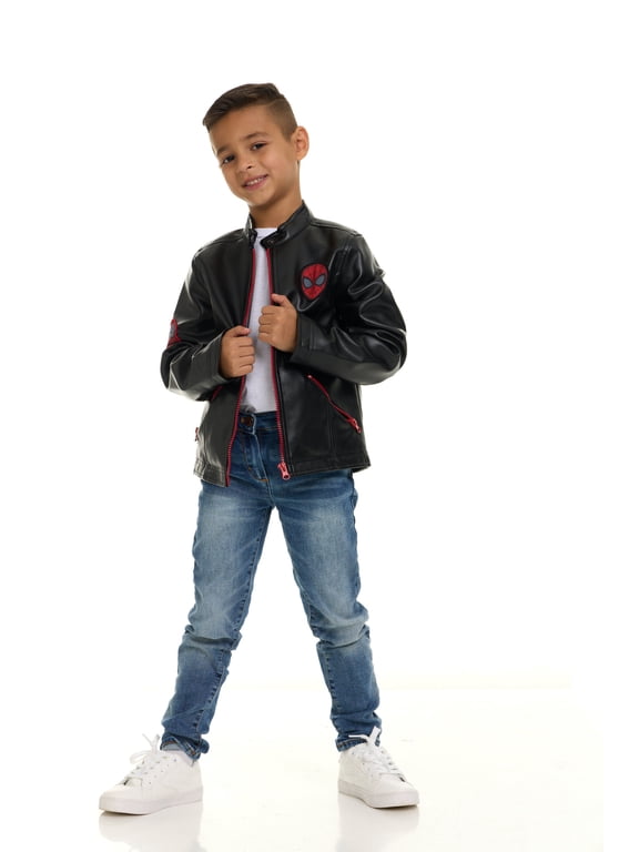 Spider-Man Faux Leather Moto Jacket Little Kid to Big Kid