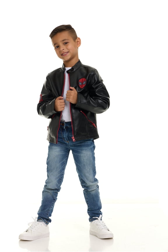 Spider-Man Faux Leather Moto Jacket Little Kid to Big Kid