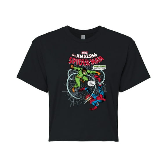 Marvel Spider-Man - Fighting Doc Ock - Juniors Cropped Graphic T-Shirt