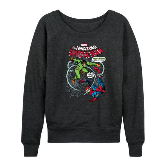 Marvel Spider-Man - Fighting Doc Ock - Ladies French Terry Pullover Long Sleeve Shirt