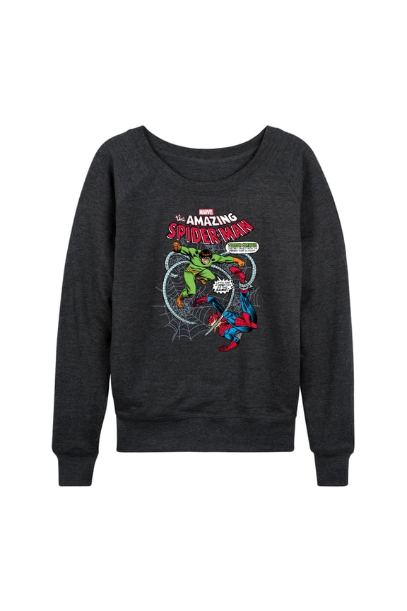 Spider-Man - Fighting Doc Ock - Ladies French Terry Pullover Long Sleeve Shirt