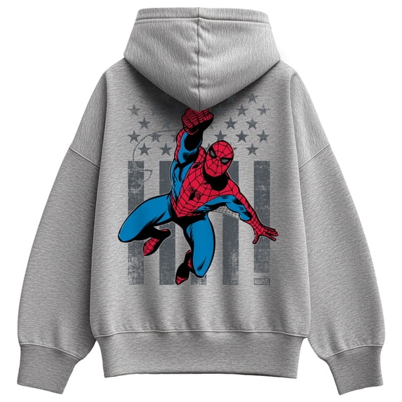 Marvel - Spider-Man Flag - Women's Oversized Fleece Hoodie Sweatshirt