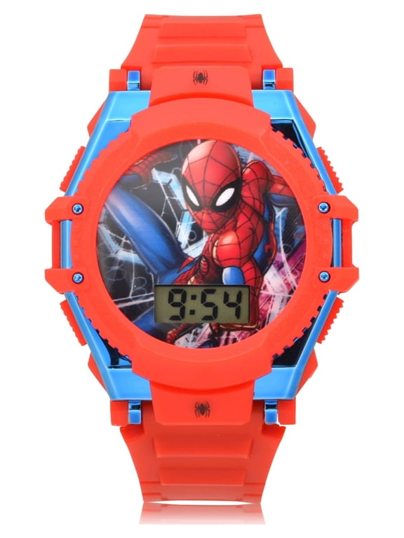 Spider-Man Flashing LCD Watch with Molded Straps - SPD4625WM