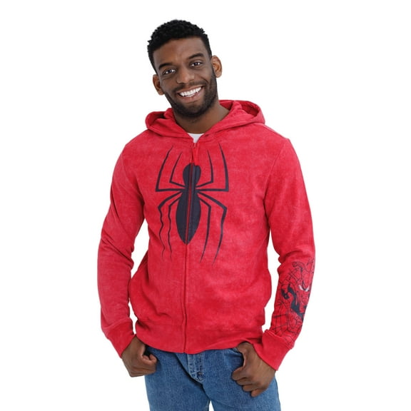 Marvel Spider-Man Fleece Matching Family Zip Up Cosplay Hoodie Adult