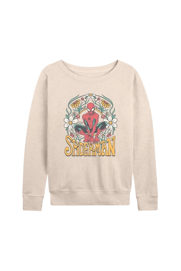 Spider-Man - Florals - Ladies French Terry Pullover Sweatshirt