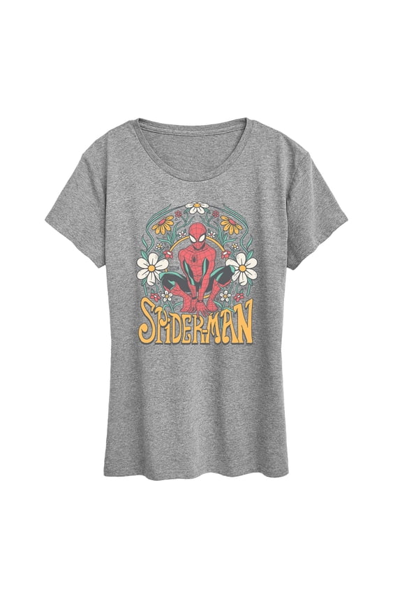 Spider-Man - Florals - Ladies Short Sleeve Graphic T-Shirt
