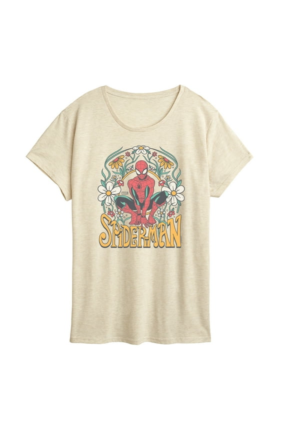 Spider-Man - Florals - Ladies Short Sleeve Graphic T-Shirt