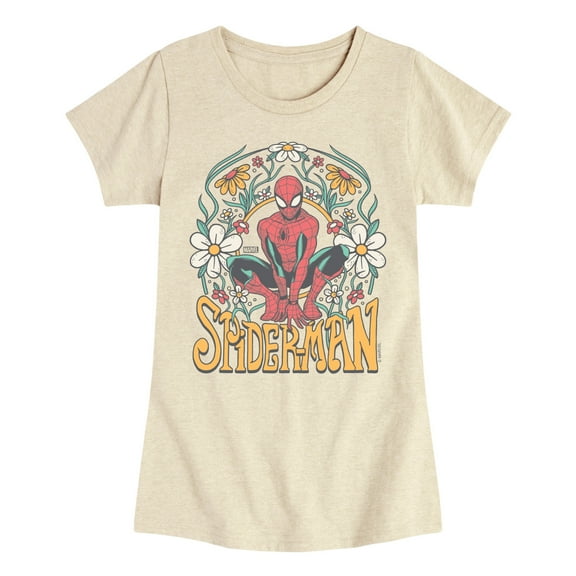 Marvel Spider-Man - Florals - Toddler And Youth Girls Fitted Short Sleeve Graphic T-Shirt