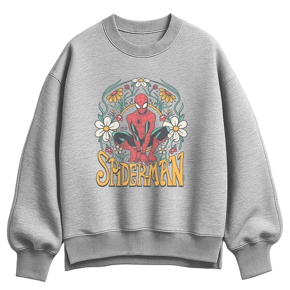 Marvel - Spider-Man Florals - Women's Oversized Fleece Crew Sweatshirt