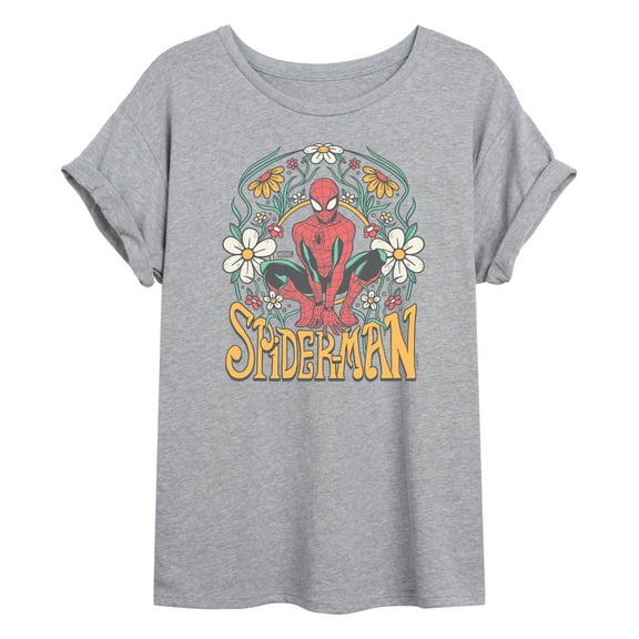 Marvel Spider-Man - Florals - Women's Oversized Graphic T-Shirt