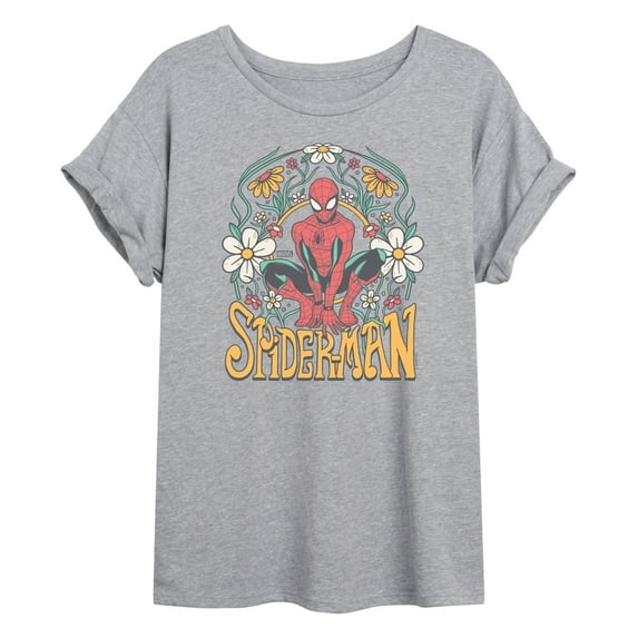 Marvel Spider-Man - Florals - Women's Oversized Graphic T-Shirt