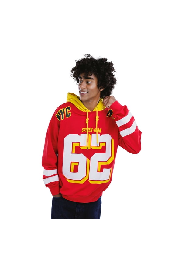 Spider-Man French Terry Drop Shoulder Pullover Hoodie Adult