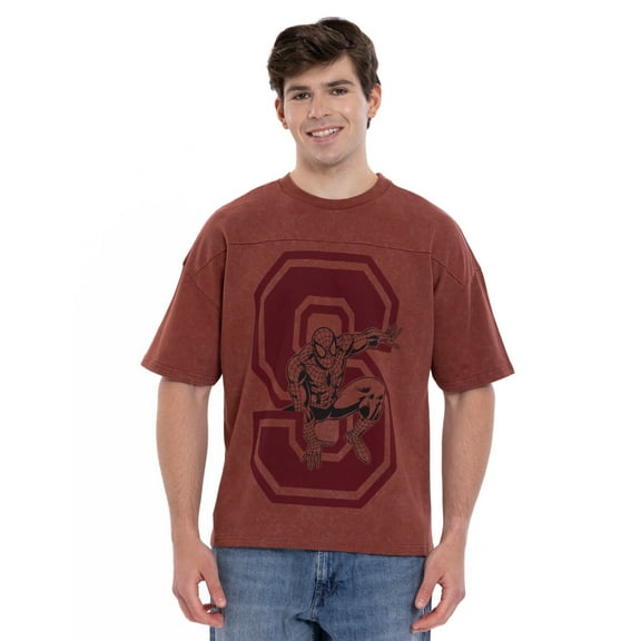 Marvel Spider-Man French Terry Drop Shoulder T-Shirt Adult