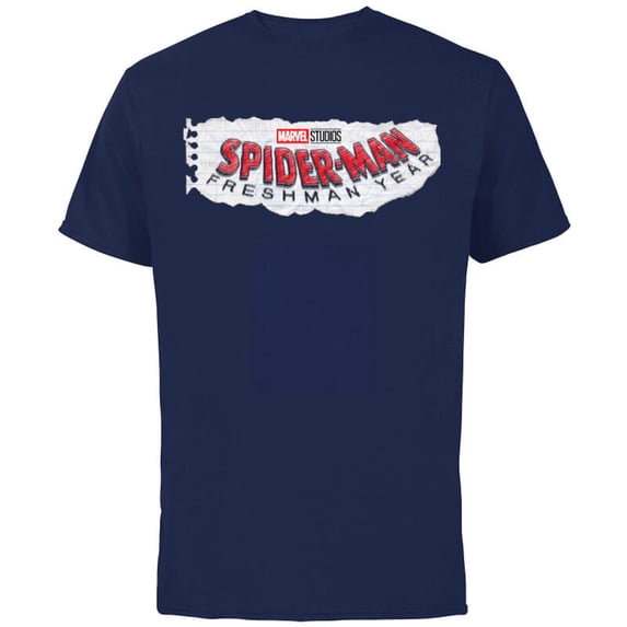 Marvel Spider-Man: Freshman Year Logo - Short Sleeve Cotton T-Shirt for Adults - Customized-Navy