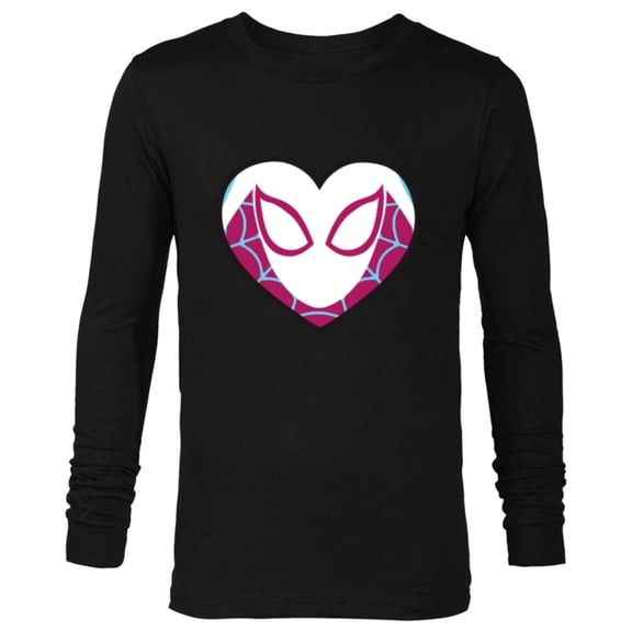 Marvel Spider-Man Ghost Spider Spider-Gwen Heart Mask Logo - Long Sleeve T-Shirt for Men - Customized-Black