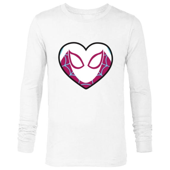 Marvel Spider-Man Ghost Spider Spider-Gwen Heart Mask Logo - Long Sleeve T-Shirt for Men - Customized-White