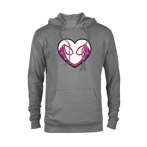 Marvel Spider-Man Ghost Spider Spider-Gwen Heart Mask Logo - Pullover Hoodie for Adults - Customized-Athletic Heather