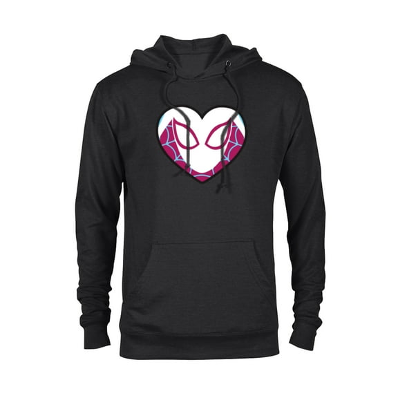 Marvel Spider-Man Ghost Spider Spider-Gwen Heart Mask Logo - Pullover Hoodie for Adults - Customized-Black