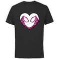thumbnail image 1 of Marvel Spider-Man Ghost Spider Spider-Gwen Heart Mask Logo - Short Sleeve Cotton T-Shirt for Adults - Customized-Black, 1 of 5