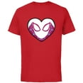 thumbnail image 1 of Marvel Spider-Man Ghost Spider Spider-Gwen Heart Mask Logo - Short Sleeve Cotton T-Shirt for Adults - Customized-Red, 1 of 5