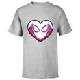 thumbnail image 1 of Marvel Spider-Man Ghost Spider Spider-Gwen Heart Mask Logo - Short Sleeve T-Shirt for Kids - Customized-Athletic Heather, 1 of 5